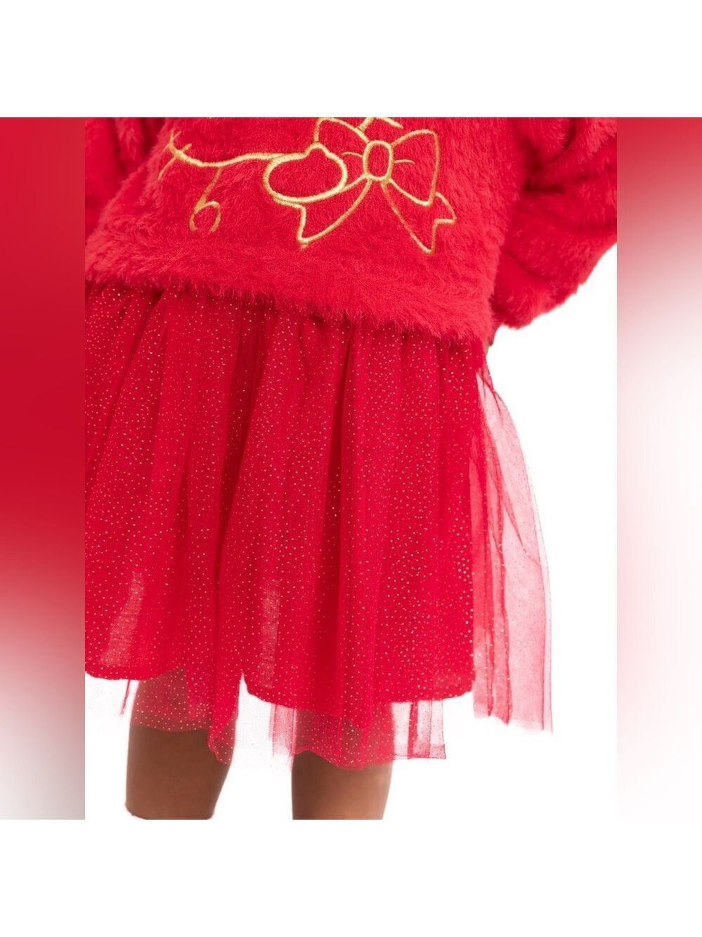Hello Kitty Red Tutu Sweater Dress Girls 18M Holiday Party - Picture 11 of 14